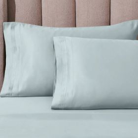 100% Egyptian Cotton 1000 Thread Count Solid Pillowcase Set (Color: Baby Blue, size: Standard)