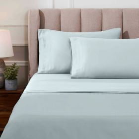 1000 Thread Count Egyptian Cotton Sateen Sheet Set (Color: Baby Blue, size: Full)
