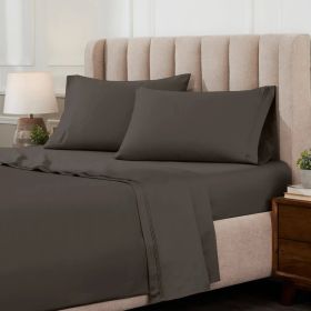1000 Thread Count Egyptian Cotton Sateen Extra-Deep Sheet Set (Color: Charcoal, size: King)