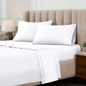 1000 Thread Count Egyptian Cotton Sateen Extra-Deep Sheet Set (Color: White, size: King)
