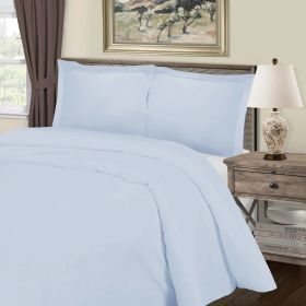 Cotton Blend 1000 Thread Count Solid Duvet Cover Set (Color: Blue, size: King/California King)