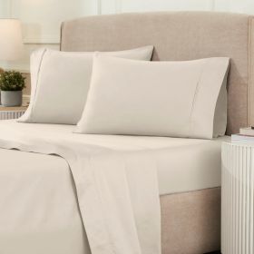 1200 Thread Count Egyptian Cotton Sateen Sheet Set (Color: Ivory, size: California King)