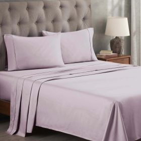 300 Thread Count Egyptian Cotton Sateen Bed Sheet Set (Color: Lilac, size: Twin XL)