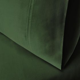 Egyptian Cotton 300 Thread Count Solid Bed Pillowcase Set (Color: Hunter Green, size: King)