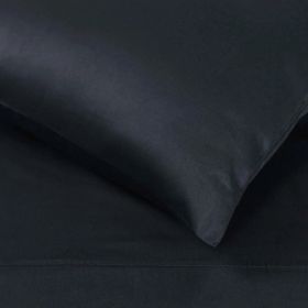 Egyptian Cotton 400 Thread Count Solid Bed Pillowcase Set (Color: Navy Blue, size: King)