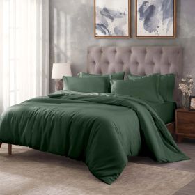 400 Thread Count Egyptian Cotton Solid Duvet Cover (Color: Hunter Green, size: King/California King)