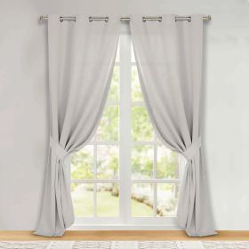 Classic Modern Solid Room Darkening Blackout Curtain Panels, Set of 2 (Color: Marshmallow, size: 46" x 96")