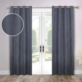 100 % Blackout Window Curtains Grommet Washable Set of 2 Neal (Color: Charcoal, size: 52" x 96")