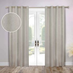 100 % Blackout Window Curtains Grommet Washable Set of 2 Neal (Color: Flax Beige, size: 52" x 96")