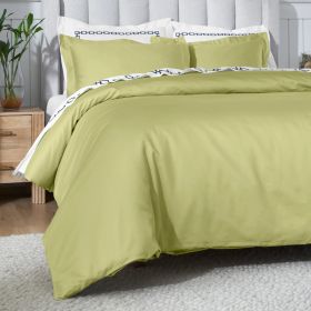 650 Thread Count Egyptian Cotton Solid Duvet Cover (Color: Olive Green, size: King/California King)