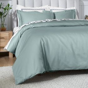 650 Thread Count Egyptian Cotton Solid Duvet Cover (Color: Teal, size: King/California King)