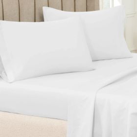 100% Egyptian Cotton 650 Thread Count Solid Pillowcase Set (Color: White, size: Standard)