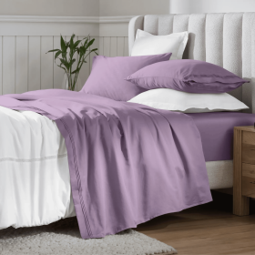 Egyptian Cotton Sateen Sheet Set 650 Thread Count (Color: Wisteria, size: California King)