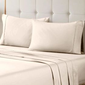 100% Egyptian Cotton 700 Thread Count Solid Pillowcase Set (Color: Ivory, size: Standard)