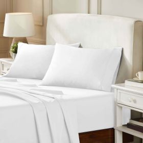 100% Egyptian Cotton 850 Thread Count Solid Bed Pillowcase Set (Color: White, size: King)