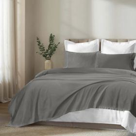 Apus 100% Cotton Perfect Fit Deep Pocket Sheet Set (Color: Grey, size: Queen)