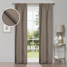 Linen Washable Room Darkening Blackout Curtains, Set of 2 (Color: Coriander, size: 52" X 84")