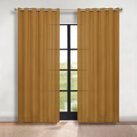 Classic Modern Solid Room Darkening Blackout Curtain Panels, Set of 2 (Color: Camel, size: 70" x 96")