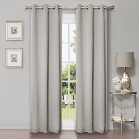 Solid Machine Washable Room Darkening Blackout Curtains, Set of 2 (Color: Chrome, size: 42" X 96")
