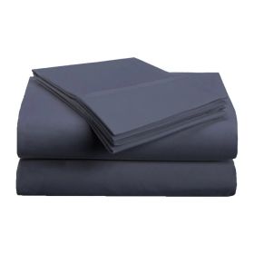 1500 Series Microfiber Deep Pocket Solid Bed Sheet Set (Color: Navy Blue, size: King)