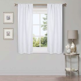 Linen Washable Room Darkening Blackout Curtains, Set of 2 (Color: Snow White, size: 26" X 84")