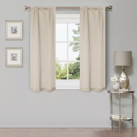 Modern Shimmer Washable Room Darkening Blackout Curtains, Set of 2 (Color: Ivory, size: 26" X 84")