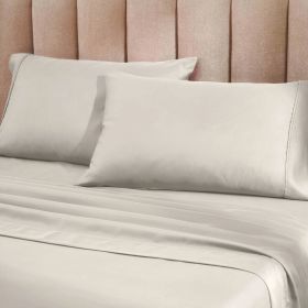 1200 Thread Count Cotton Rich Bed Sheet Set Solid Deep Pocket (Color: Silver, size: King)