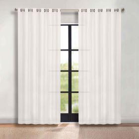 Classic Modern Solid Room Darkening Blackout Curtain Panels, Set of 2 (Color: White, size: 70" x 96")