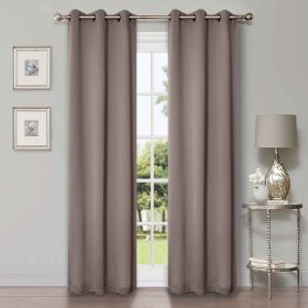 Classic Modern Solid Room Darkening Blackout Curtain Panels, Set of 2 (Color: Taupe, size: 42" X 84")