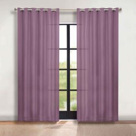 Classic Modern Solid Room Darkening Blackout Curtain Panels, Set of 2 (Color: Wisteria, size: 70" x 96")