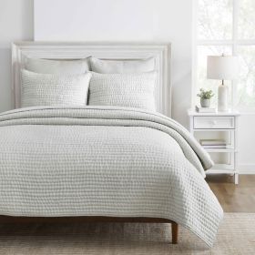 Bella 100% Silk All-Season Hand Quilted Handmade Quilt Set (Color: Silver, size: Throw)