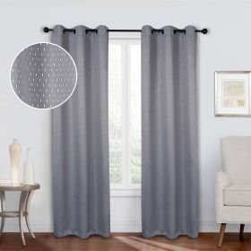 Modern Shimmer Washable Room Darkening Blackout Curtains, Set of 2 (Color: Silver, size: 52" x 96")