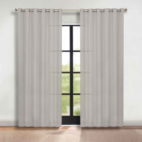 Classic Modern Solid Room Darkening Blackout Curtain Panels, Set of 2 (Color: Chrome, size: 70" x 96")