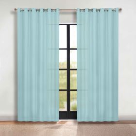 Classic Modern Solid Room Darkening Blackout Curtain Panels, Set of 2 (Color: Green Lily, size: 70" x 96")