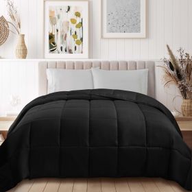 Classic Microfiber Down Alternative Comforter Reversible Medium Weight (Color: Black, size: Twin)