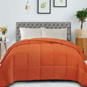 Classic Microfiber Down Alternative Comforter Reversible Medium Weight (Color: Dusty Orange, size: King)