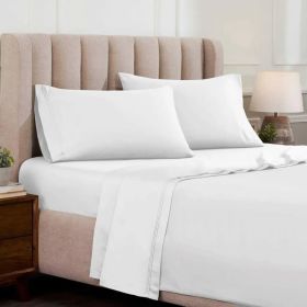 Egyptian Cotton Sateen Sheet Set 1500 Thread Count White (size: King)