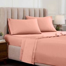 Egyptian Cotton Sateen Sheet Set 1500 Thread Count Dusted Rose (size: King)