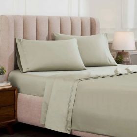 Egyptian Cotton Sateen Sheet Set 1500 Thread Count Sage (size: King)