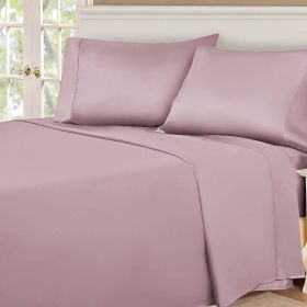 530 Thread Count Egyptian Cotton Sateen Bed Sheet Set (Color: Lavender, size: Split King)