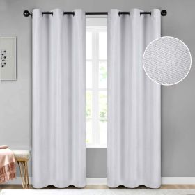 Jaxon Textured Blackout Curtain Set of 2 Panels (Color: Platinum, size: 42" X 84")