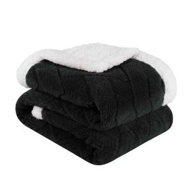 Sherpa Fleece Blanket Reversible Plush Fluffy Nuuk Jacquard (Color: Black, size: King)