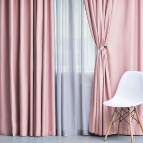 Solid Machine Washable Room Darkening Blackout Curtains, Set of 2 (Color: Mauve chalk - 2 Piece, size: 52" x 96")