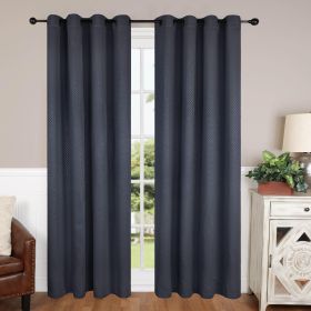 Modern Shimmer Washable Room Darkening Blackout Curtains, Set of 2 (Color: Deep Gulf, size: 52" x 63")