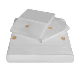 100% Organic Cotton Crisp Percale Duvet Cover Set (Color: Silver, size: Full/Queen)