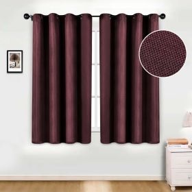 Jaxon Textured Blackout Curtain Set of 2 Panels (Color: Mulberry, size: 52" x 63")