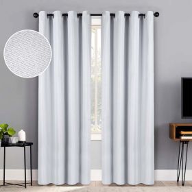Jaxon Textured Blackout Curtain Set of 2 Panels (Color: Platinum, size: 52" x 96")