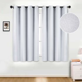 Jaxon Textured Blackout Curtain Set of 2 Panels (Color: Platinum, size: 52" x 63")