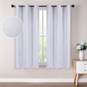 Jaxon Textured Blackout Curtain Set of 2 Panels (Color: Platinum, size: 42" X 63")