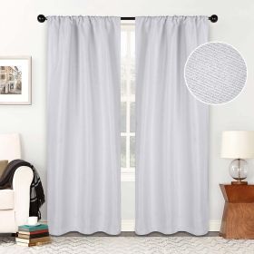 Jaxon Textured Blackout Curtain Set of 2 Panels (Color: Platinum, size: 26" X 84")